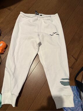 Cropped-Kids White Sweat Joggers